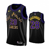 Men's Los Angeles Lakers #28 Rui Hachimura Black 2023-24 City Edition Stitched Basketball Jersey Dzhi,baseball caps,new era cap wholesale,wholesale hats